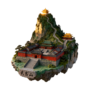 武当山金属冰箱贴立体湖北文创旅游景点纪念品装饰伴手礼物送朋友