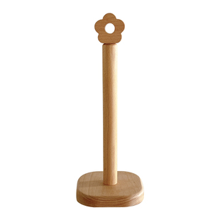 厨房纸巾架立式懒人免打孔卷纸架新款实木抹布置物架保鲜膜收纳架