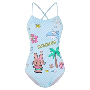 Naga swim2026新款绝美泳衣少女连体双层保守遮肚竞速游泳馆专用