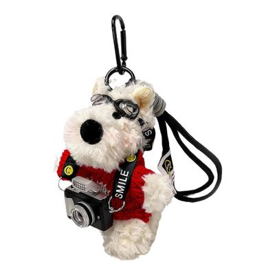 日本可爱相机西高地毛绒挂件卡通小狗公仔钥匙扣创意礼物