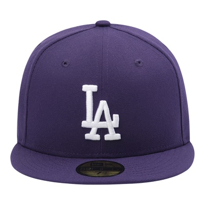 韩国代购NEWERA纽亦华5950平沿全封闭大头棒球帽LA洛杉矶道奇紫色