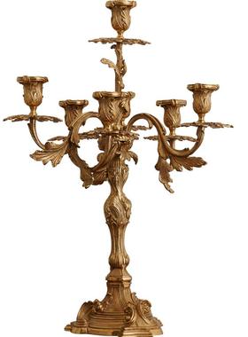 法式复古奢华全铜烛台别墅摆件