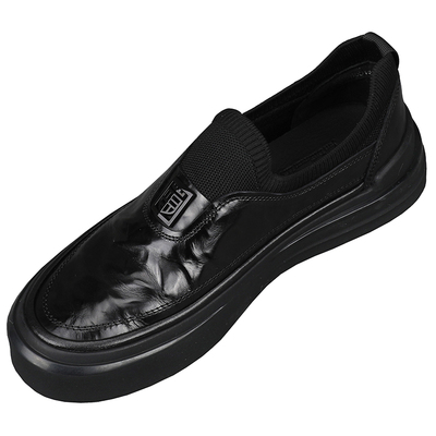 纯皮男鞋2026新款商务软牛皮休闲鞋男一脚蹬头层牛皮手抓纹乐福鞋