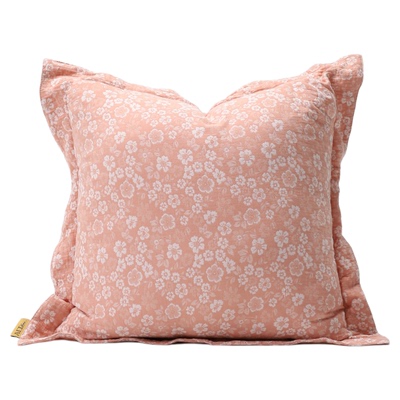 法式粉色方形沙发抱枕套不含芯