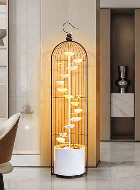 现代轻奢流水摆件循环水客厅电视柜沙发旁边落地装饰乔迁新居礼品