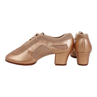 拉丁舞女教师鞋成人中高跟软底透气舒适广场形体训练交谊舞鞋新款