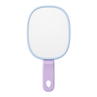 日本手持化妆镜可折叠宿舍桌面立式小镜子随身便携高清补妆手持镜