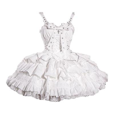 原宿亚文化哥特狗短链条连衣裙