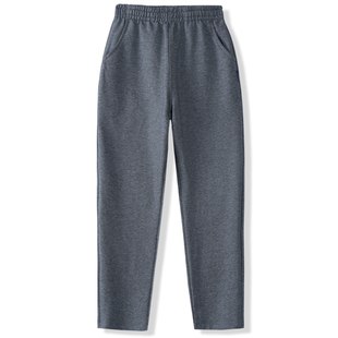 男女童加绒运动裤儿童深蓝灰色宽松学生灰色直筒冬季纯棉校服裤子