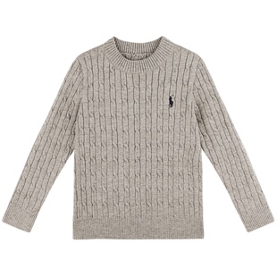 Amybaby女童打底衫2025新款秋季儿童纯色简约高级感针织麻花毛衣