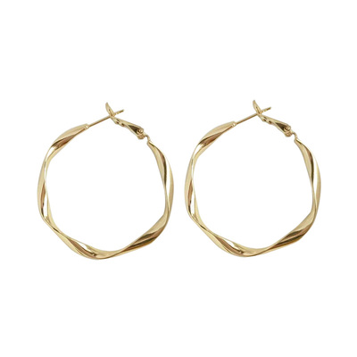 14k金欧美风大圆环圈圈时髦耳圈