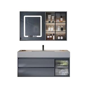 云岩石一体盆轻奢浴室柜组合卫生间洗手池洗脸盆柜洗漱台新款简约