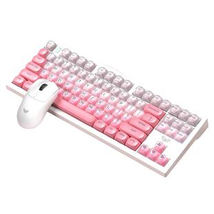 狼蛛F2087粉底液机械有线键盘电竞游戏女生口红FPS打瓦三角洲专用