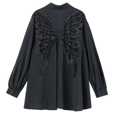 KEIKO蝴蝶刺绣长袖防晒衬衫女