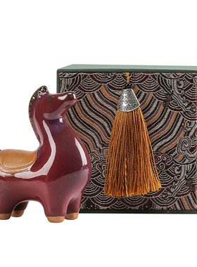 中式陶瓷生肖马工艺品装饰小摆件