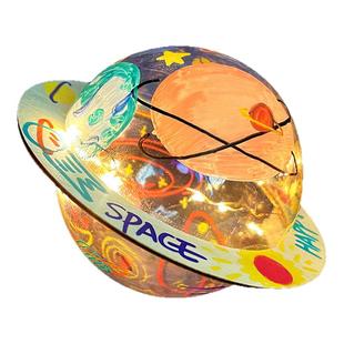 手绘星球灯diy材料包儿童手工制作空白绘画涂鸦小夜灯玩具太空灯