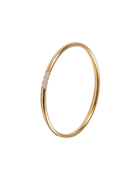 冷淡风光面极细镶嵌3钻食指戒指