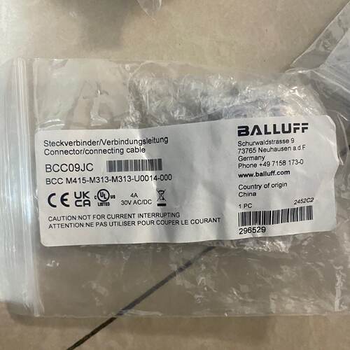 巴鲁夫BALLUFF连接器，型号BCC09JC，原装正品，德