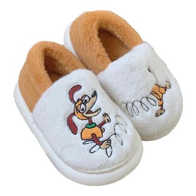 亲子毛绒绒鞋男童时尚卡通玩具总动员弹簧狗女宝宝保暖儿童棉拖鞋