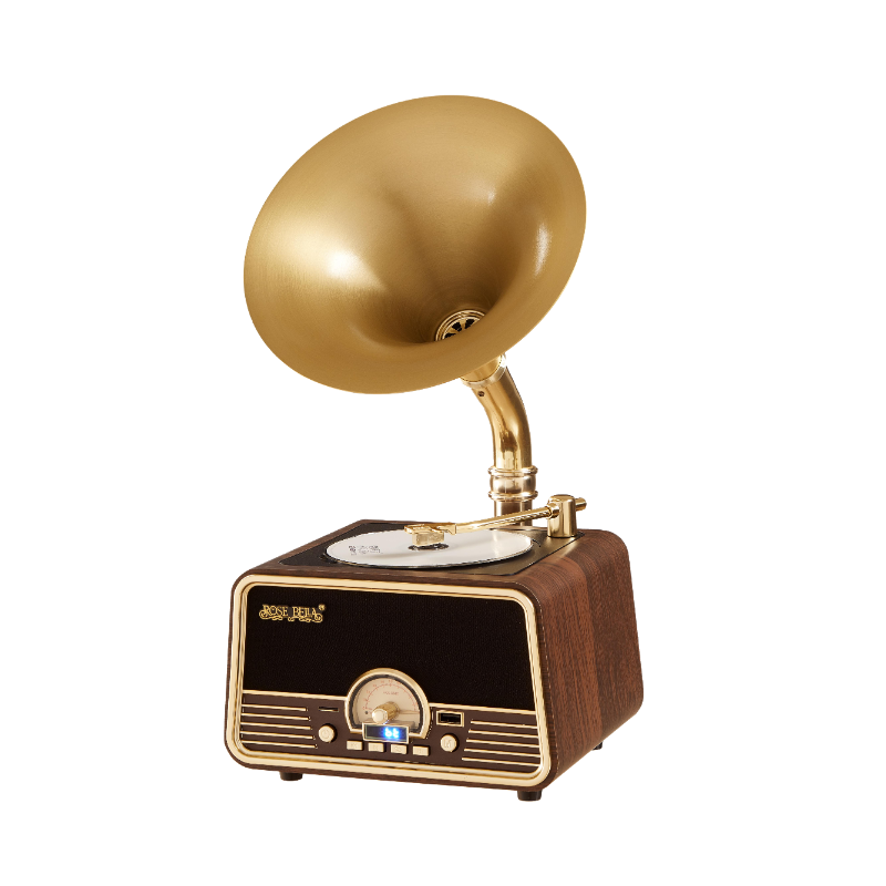 洛斯贝拉迷你留声机蓝牙音响现代简约CD播放机生日礼物摆件