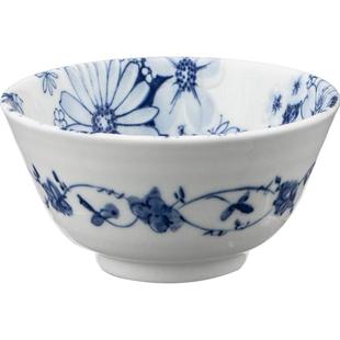 美浓烧家用日式青花陶瓷家用4.5英寸高脚微波炉米饭碗釉下彩餐具