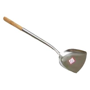 家用炒菜铲子大锅铲木柄不锈钢锅铲小号老式木把锅铲炒菜勺打菜勺