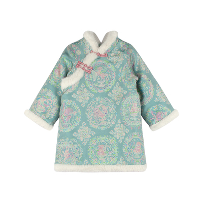 utouto冬季毛条旗袍裙