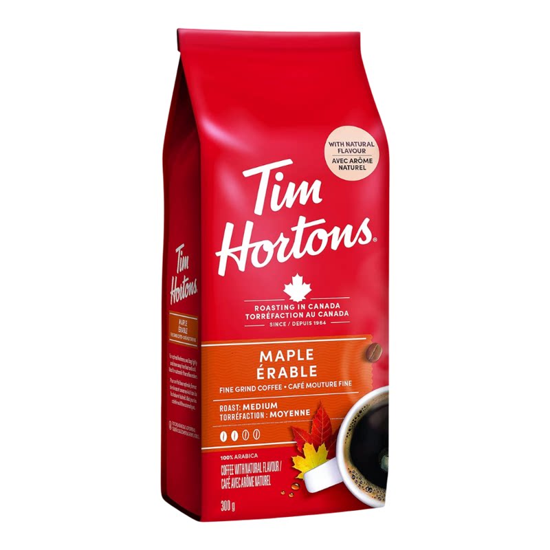 Tim Hortons枫糖风味研磨咖啡粉300克即冲即饮中烘甜香特色风味版