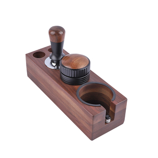 咖啡压粉器底座实木收纳架49/51/54/58mm布粉器三件套咖啡压粉座