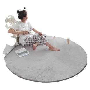 仿兔毛圆形民宿地毯长毛绒卧室床边现代简约房间北欧网红家用地毯