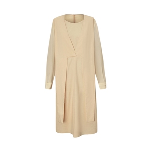 LESS春季裙子女气质修身系带收腰假两件连衣裙2N3G13110