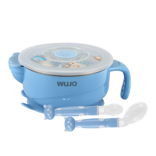 五江婴幼儿童钛碗注水保温辅食碗宝宝抑菌餐具吸盘碗防摔防烫