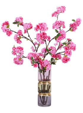 仿真新中式家居装饰拍摄樱花枝插花桃花假花酒店摆件优质绢花
