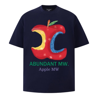 AbundantMW美式抽象苹果短袖T恤