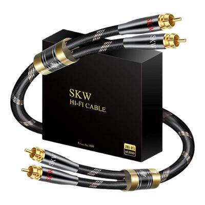 SKW发烧单晶铜红白双莲花信号线