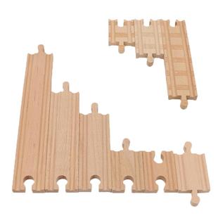 木质轨道直轨弯轨基础配件兼容宜家hape米兔brio磁性木制小火车头