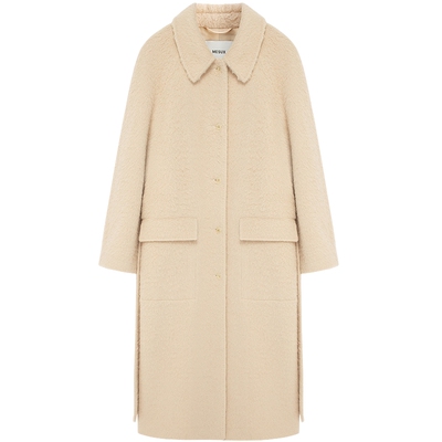 [杨丞琳同款]MESUX米岫绵羊毛混纺宽松长款翻领毛呢大衣MNWUI309