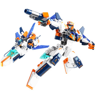 F5儿童积木变形机甲拼装玩具机器人空间站航天飞机送男孩礼物6岁