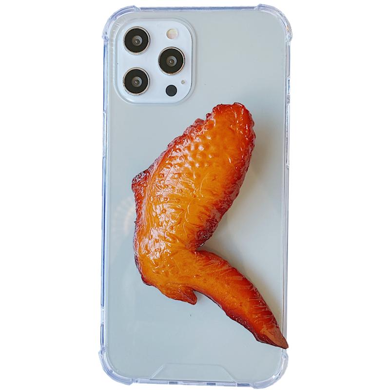 苹果16趣味搞怪仿真食物奥尔良烤翅适用iPhone13苹果15pro max手机壳妈见打14奇葩立体鸡腿Xs个性创意8xr潮12