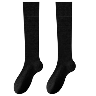 桑蚕丝小腿袜子女夏薄款防滑显瘦长袜春夏灰色女士长筒腿套堆堆袜