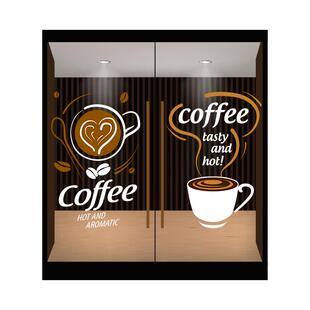简约时尚咖啡装饰贴纸咖啡店奶茶店网红餐厅橱窗玻璃贴纸静电贴膜