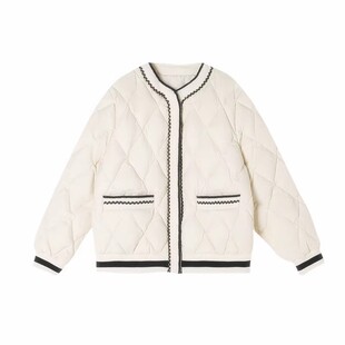 儿童棉服女童外套冬季2025新款中大童小香风菱形格棉衣宝宝棉袄潮