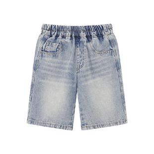 左西童装男童牛仔短裤防褪色夏装2025新款儿童夏季洋气百搭中裤潮