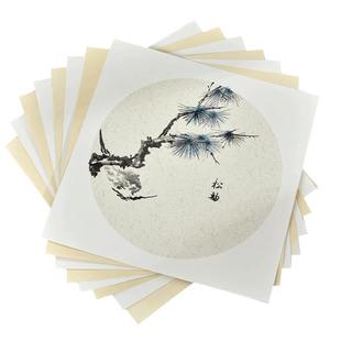 六品堂加厚国画卡纸镜片宣纸生宣熟宣半生半熟美术绘画作品专用纸初学者入门练习套装画画空白书法圆形镜面纸