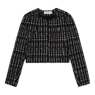 IT IRO女装合身短款粗花呢夹克新款摩登时尚杂色编织外套PERRINXN