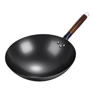 梦创章丘老式铁锅家用炒菜锅无涂层炒锅燃气灶专用不粘锅纯手工锅