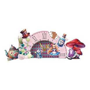 魔法森林梦幻童话森系爱丽丝主题读书会展板装饰KT板生日背景布置