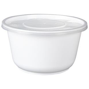 一次性圆碗打包盒碗直桶汤碗带盖透明白色外卖盒糖水圆盒可微波