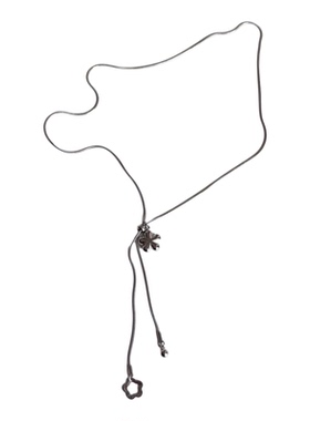 日韩系ins金属风花朵抽拉调节蛇骨项链小众y2k甜酷简约复古百搭