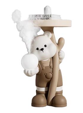 可爱捧花熊茶几客厅落地摆件网红